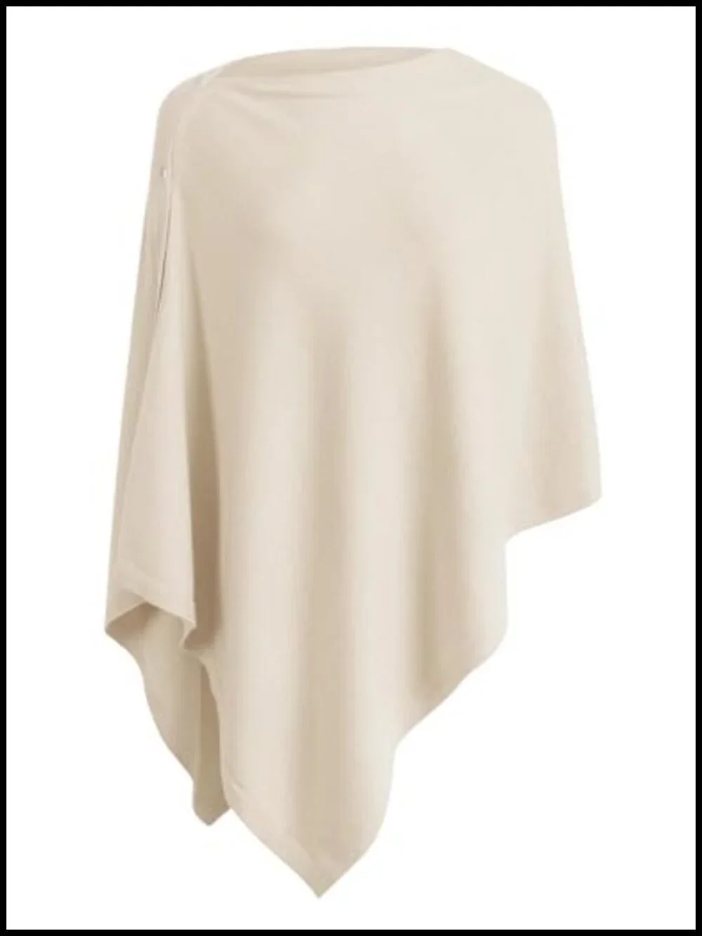 Lightweight Knitted Poncho Scarf Wrap with Buttons